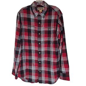 Duluth Trading Co Mens Size Medium‎ Trim Fit Flannel Shirt Button Down Plaid
